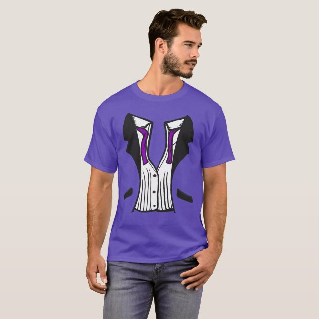 Tuxedo T-Shirt With Purple Tie (Front Full)