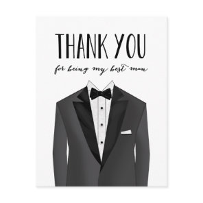 Tuxedo Thank You Best Man | Groomsman Card