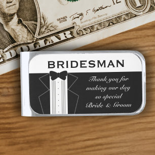 Tuxedo Thank You Bridesman Gift Money Clip