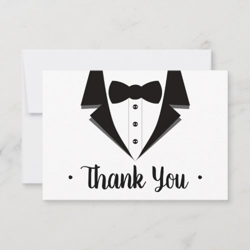 Tuxedo Thank You Card Black Tie RSVP Card