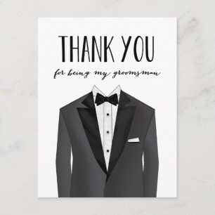 Tuxedo Thank You Groomsman   Groomsman Card