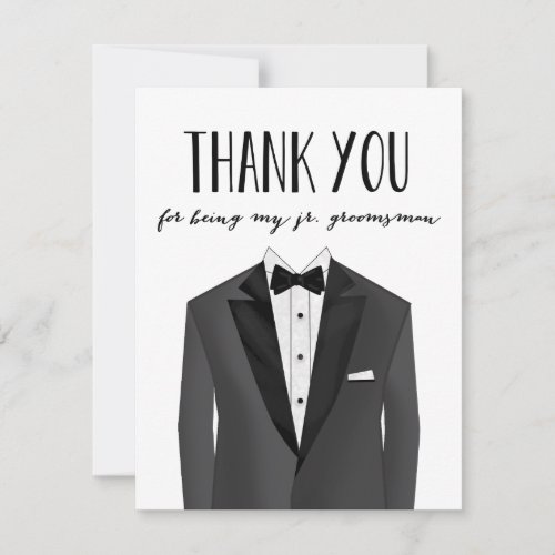 Tuxedo Thank You Junior Groomsman  Groomsman Invitation