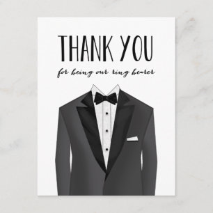 Tuxedo Thank You Ring Bearer   Groomsman Card