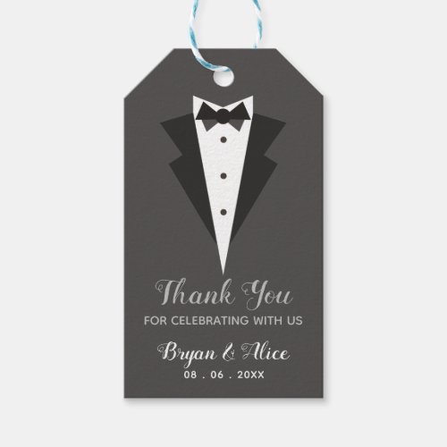 Tuxedo Thank You Tags Wedding Groom Groomsmen