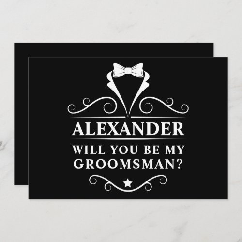 Tuxedo Tie Will You Be My Groomsman Card