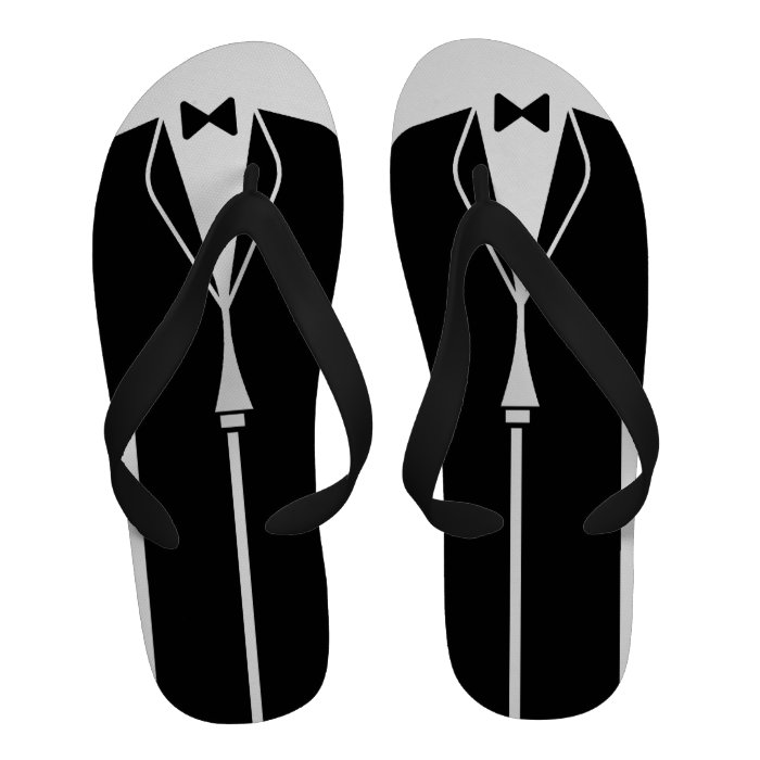 Tuxedo Tux Black White Formal Wedding Sandals