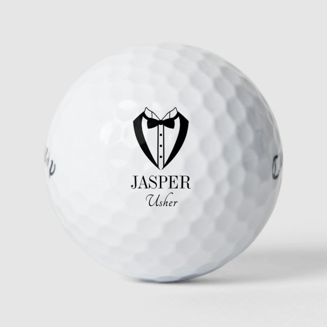Tuxedo Usher Golf Balls (Front)