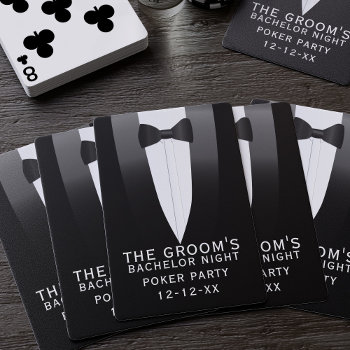 Tuxedo Wedding Bachelor Party Groomsmen Favor Playing Cards by TuxedoWedding at Zazzle