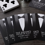 Tuxedo Wedding Bachelor Party Groomsmen Favor Poker Cards<br><div class="desc">If your Groom is having a poker night for his Bachelor Party, here's a fun wedding favor you can get for him and the lads. Choice of adding a date on the bottom of the wedding tuxedo or remove the text all together if you'd just like the tux. Check out...</div>