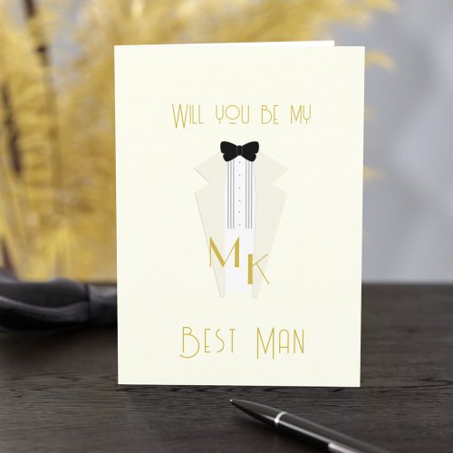 Tuxedo Wedding Best Man Proposal Groomsman Card