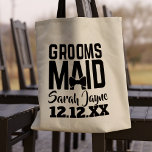 Tuxedo Wedding Bow Tie Groomsmaid Tote Bag<br><div class="desc">Add your Groomsmaid's name to this really useful tote bag.</div>