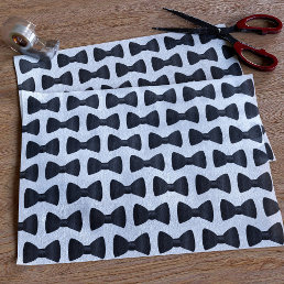 Tuxedo Wedding Bow Tie Pattern Tissue Paper