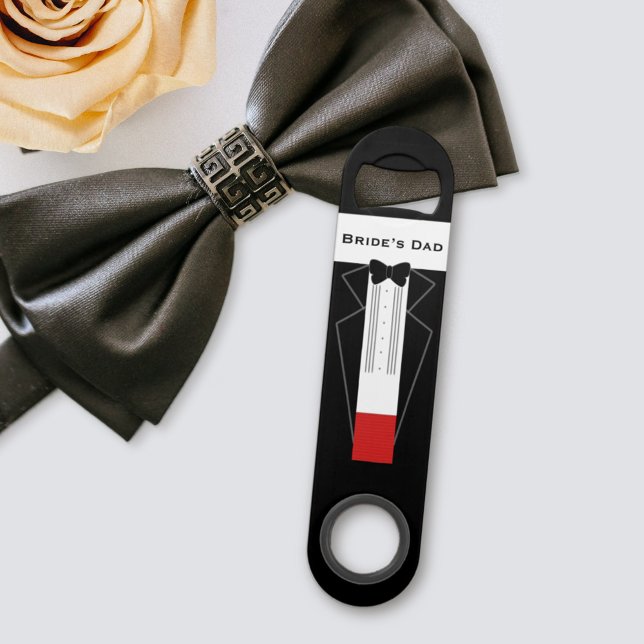 Tuxedo Wedding Father of the Bride Favor Bar Key (Perfect gift for the Bride's Dad. Just add your short message on the reverse)