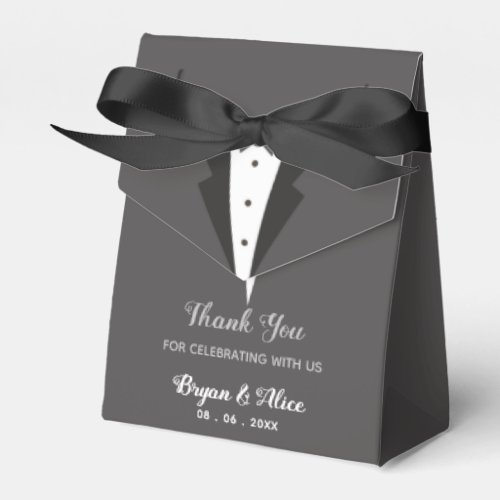 Tuxedo Wedding Favor Boxes Bride Groom