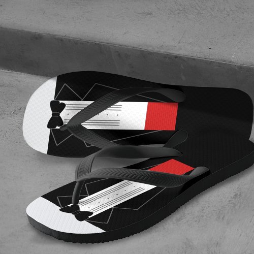 Tuxedo Wedding Flip Flops