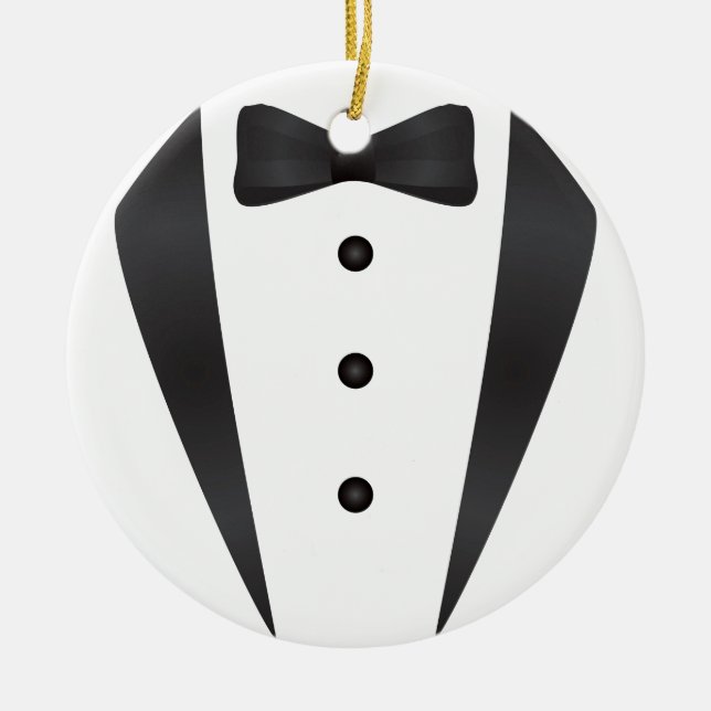 Tuxedo wedding gifts and props for groom ceramic ornament (Front)