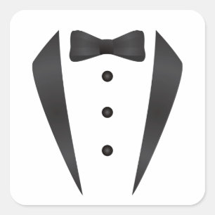 Tuxedo wedding gifts and props for groom square sticker
