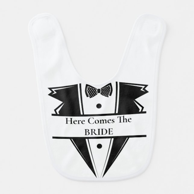 Tuxedo Wedding Party  Baby Bib (Front)