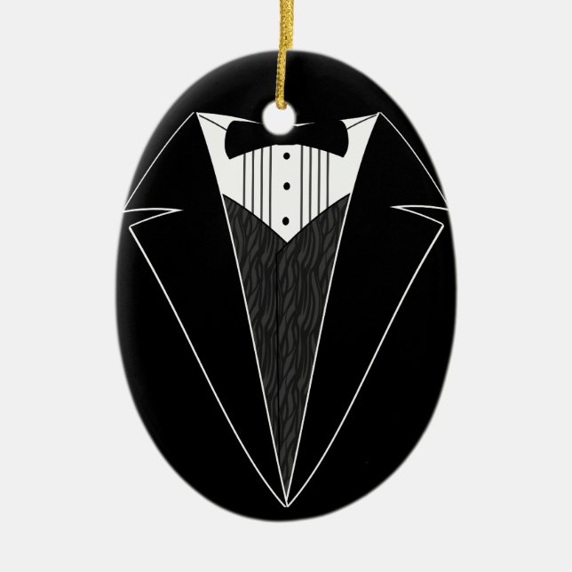 Tuxedo Wedding Personalized Christmas Ornament (Front)
