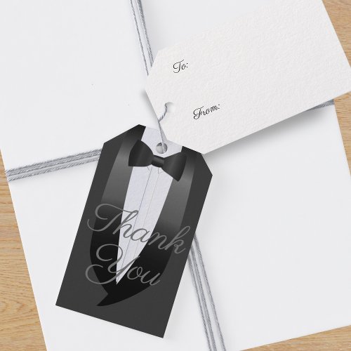 Tuxedo Wedding Thank You Gift Favor Tags