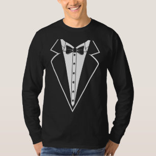 Tuxedo White Bachelor Ceremony Wedding Funny T-Shirt