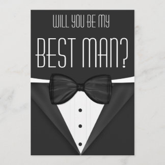 Tuxedo Will You Be My Best Man Wedding Invitation