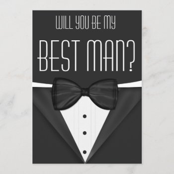 Tuxedo Will You Be My Best Man Wedding Invitation by MarceeJean at Zazzle