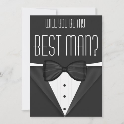Tuxedo Will You Be My Best Man Wedding Invites