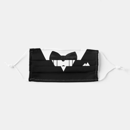 Tuxedo with Bow Tie Formal Adult Cloth Face Mask (Front, Folded)