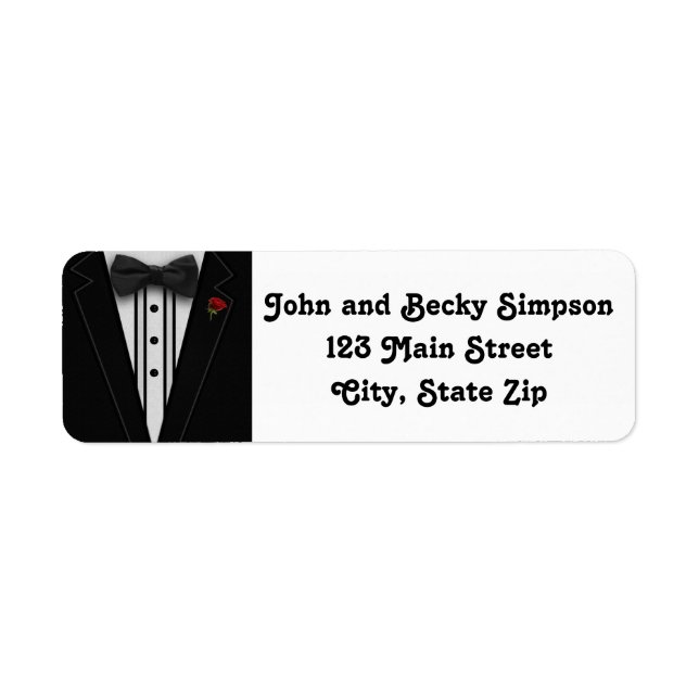 Tuxedo with Bow Tie Monogram Label (Front)