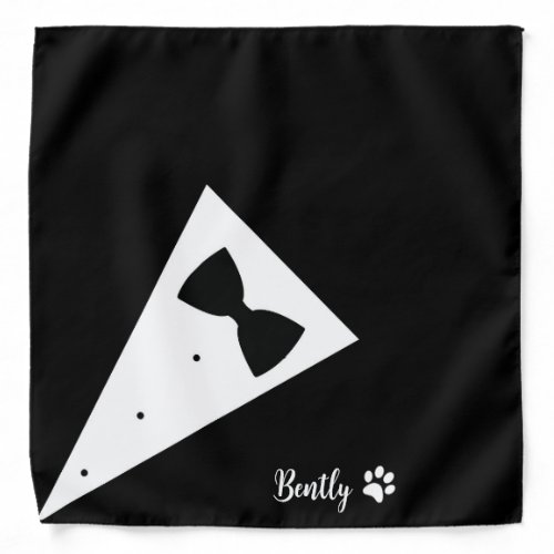 Tuxedo with Bow Tie Wedding Dog Bandana