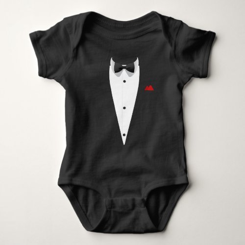 Tuxedo with Bowtie For Weddings New Years Eve Baby Bodysuit