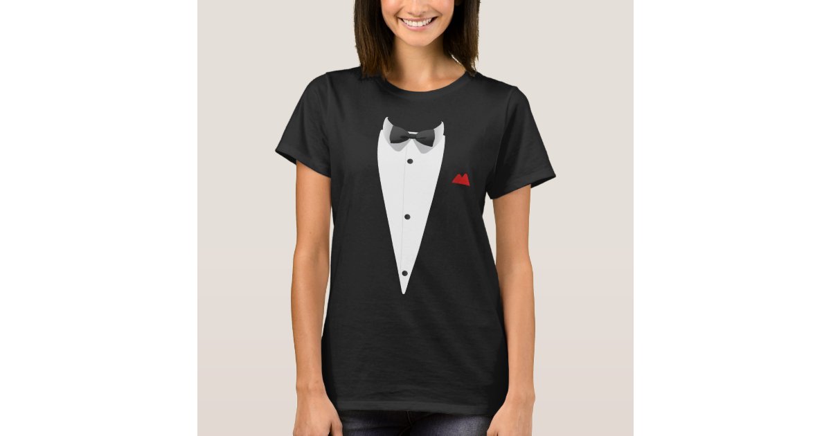 Tuxedo with Bowtie For Weddings New Year's Eve T-Shirt | Zazzle
