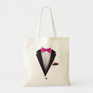 Tuxedo  with Pink Bowtie For Weddings Tote Bag