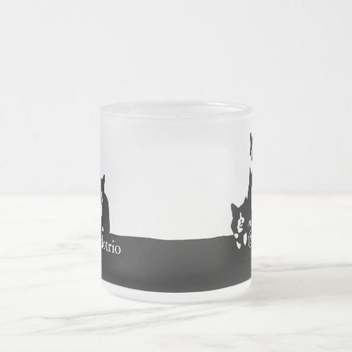 TuxedoTrio Frosted Glass Mug