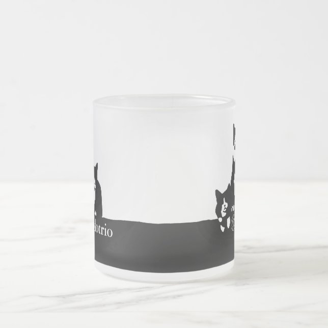 TuxedoTrio Frosted Glass Mug (Center)