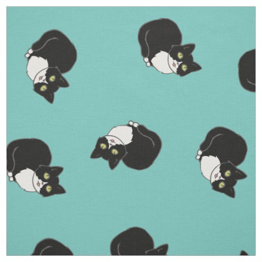 Tuxie Tuxedo Cat Fabric