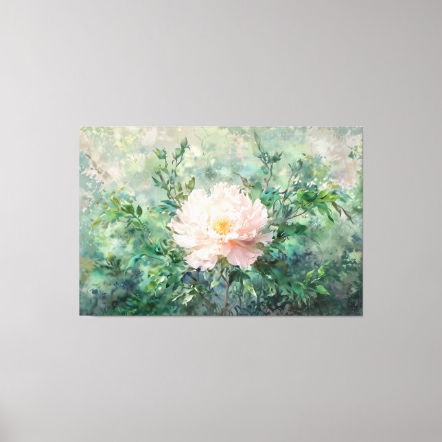 *~*  TV2 Single Peony Stretched Canvas Print (Front)