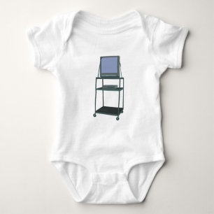 TV and VCR cart Classroom 80s 90s Funny School Baby Bodysuit