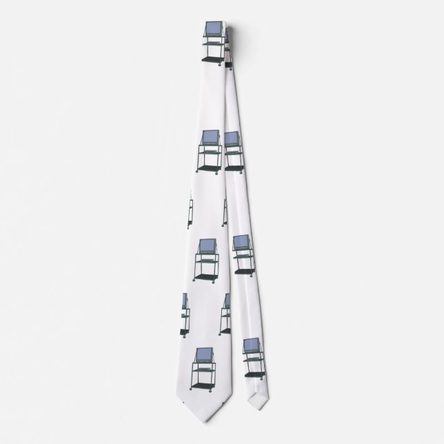 TV and VCR cart Classroom 80s 90s Funny School Neck Tie (Front)