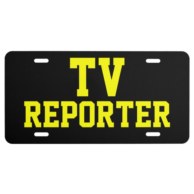 TV CAMERAMAN LICENSE PLATE (Front)