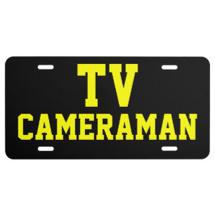 TV CAMERAMAN LICENSE PLATE