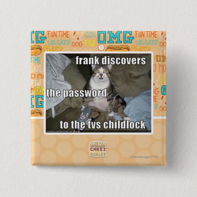 TV Childlock Pinback Button (Front)