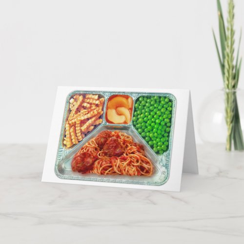 TV Dinner Spaghetti and Meatballs Card