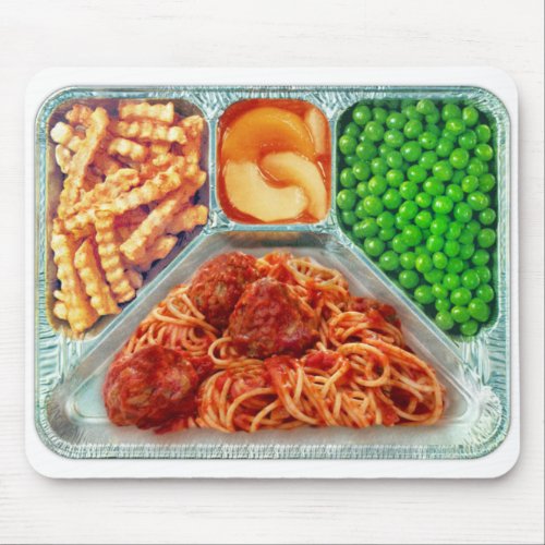 TV Dinner Spaghetti and Meatballs Mouse Pad