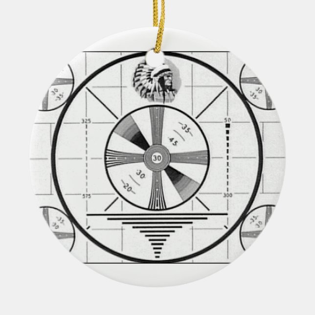 TV Indian Head Test Pattern Ceramic Ornament (Front)