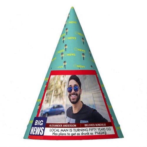 TV News Mens Funny 50th Birthday  40th 60th  Party Hat