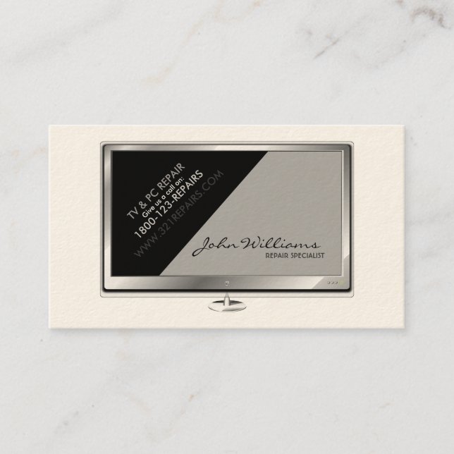 TV & PC Repair Business Card (Front)