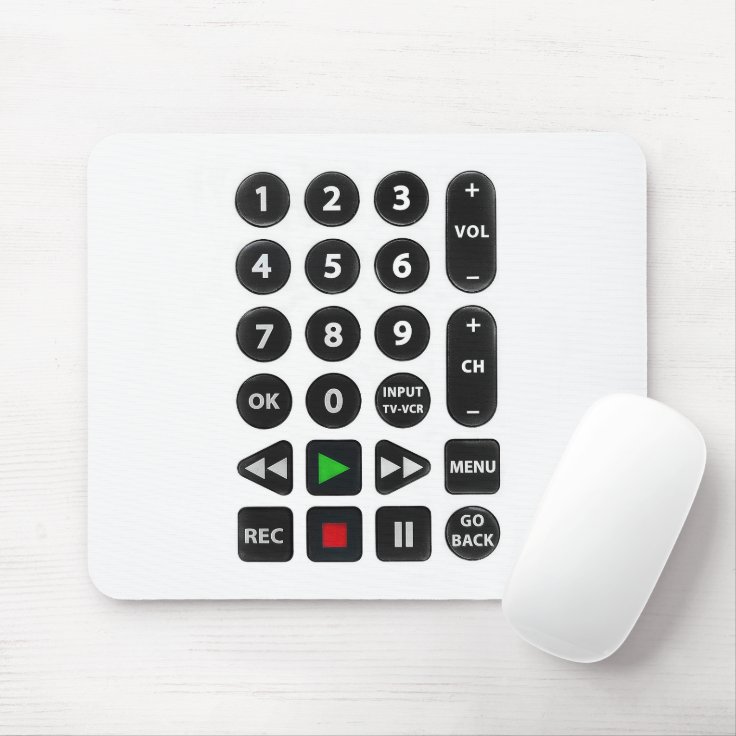 TV Remote with VCR Button Mouse Pad Zazzle