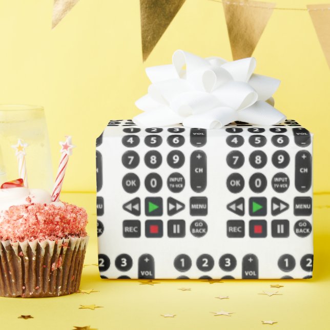 TV Remote with VCR Button  Wrapping Paper (Birthday Party)